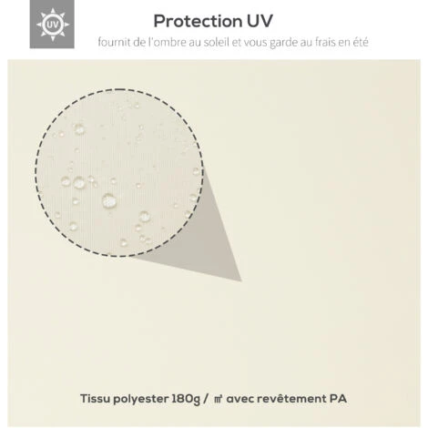 HOMCOM Toile De Toit De Rechange Pour Pavillon Tonnelle Tente 3x4m Crème 4 HOMCOM Toile De Toit De Rechange Pour Pavillon Tonnelle Tente 3x4m Crème – Image 2