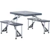 OUTSUNNY Table De Camping Pique Nique Pliante Portable 4 Personnes Aluminium Plastique Gris Foncé