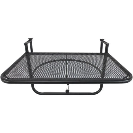 OUTSUNNY Table Suspendue Pour Balcon Dim. 60L X 56,5l Cm Hauteur Réglable 3 Niveaux Métal époxy Noir 3 OUTSUNNY Table Suspendue Pour Balcon Dim. 60L X 56,5l Cm Hauteur Réglable 3 Niveaux Métal époxy Noir