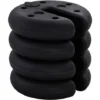 OUTSUNNY Lot De 4 Poids De Lestage Rond Pour Tonnelle Barnum Tente Dim. Ø 25 X 6H Cm HDPE Noir -Promos Verde Rêverie Boutique 25008281 1
