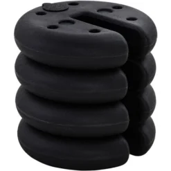 OUTSUNNY Lot De 4 Poids De Lestage Rond Pour Tonnelle Barnum Tente Dim. Ø 25 X 6H Cm HDPE Noir