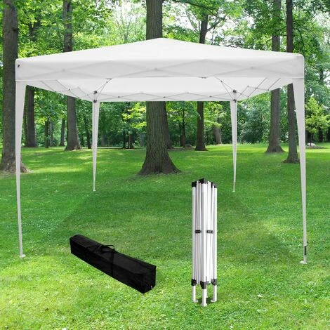 Tonnelle De Jardin Pliante 3x3 M Blanche - Tonnelle Barnum Pliant Toile 210D (160g/M2) - Tente Pliable Idéale Pour Reception En Exterieur 3 Tonnelle De Jardin Pliante 3x3 M Blanche - Tonnelle Barnum Pliant Toile 210D (160g/M2) - Tente Pliable Idéale Pour Reception En Exterieur