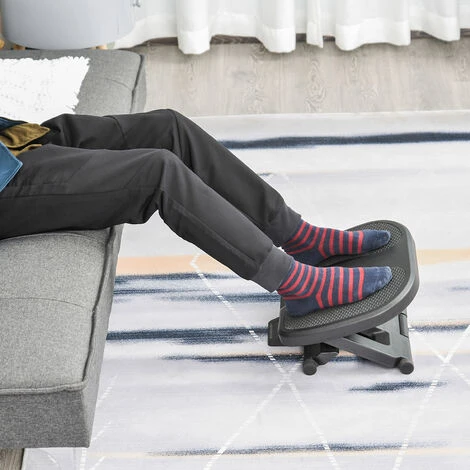 HOMCOM Repose-pied Ergonomique De Bureau Hauteur Et Inclinaison Réglables 45L X 34l Cm Gris 4 HOMCOM Repose-pied Ergonomique De Bureau Hauteur Et Inclinaison Réglables 45L X 34l Cm Gris – Image 2