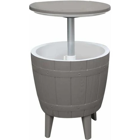 Glacière Table D'Appoint Pour Jardin En Résine Cosmopolitan Beige Gardiun 37 L 48,5x48,5x57/82 Cm 3 Glacière Table D'Appoint Pour Jardin En Résine Cosmopolitan Beige Gardiun 37 L 48,5x48,5x57/82 Cm