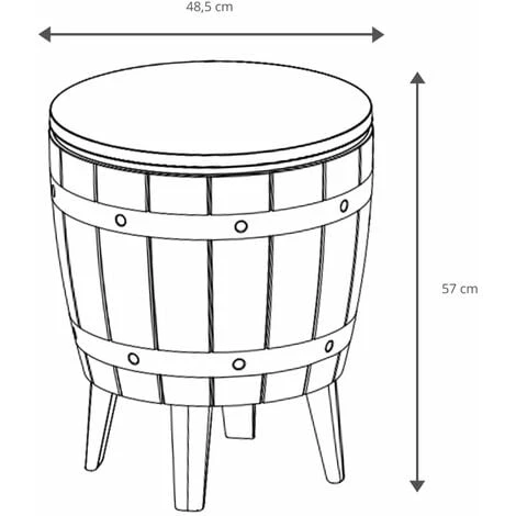 Glacière Table D'Appoint Pour Jardin En Résine Cosmopolitan Beige Gardiun 37 L 48,5x48,5x57/82 Cm 6 Glacière Table D'Appoint Pour Jardin En Résine Cosmopolitan Beige Gardiun 37 L 48,5x48,5x57/82 Cm – Image 4