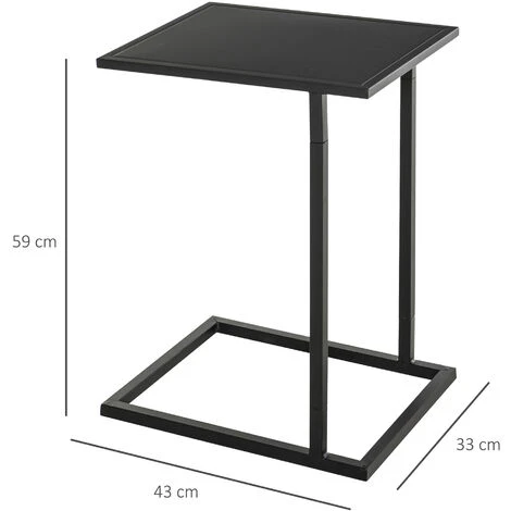 HOMCOM Table Basse Table D'appoint Guéridon Bout De Canapé Intérieur Extérieur Métal époxy Noir 5 HOMCOM Table Basse Table D'appoint Guéridon Bout De Canapé Intérieur Extérieur Métal époxy Noir – Image 3