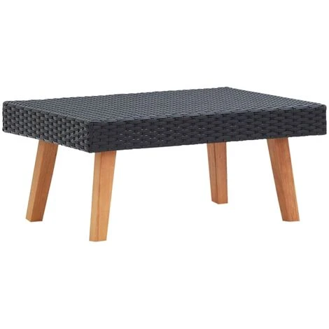 Table Basse De Jardin Résine Tressée Noir VidaXL 3 Table Basse De Jardin Résine Tressée Noir VidaXL