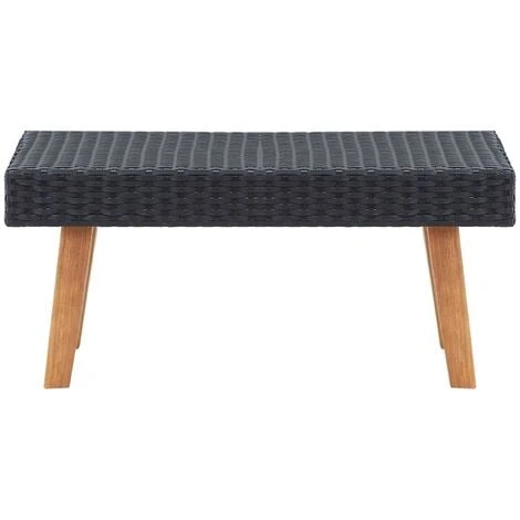 Table Basse De Jardin Résine Tressée Noir VidaXL 4 Table Basse De Jardin Résine Tressée Noir VidaXL – Image 2