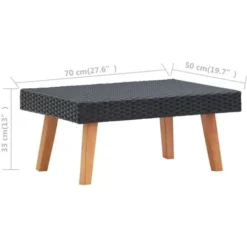 Table Basse De Jardin Résine Tressée Noir VidaXL 11 Table Basse De Jardin Résine Tressée Noir VidaXL -Promos Verde Rêverie Boutique 28406534 5