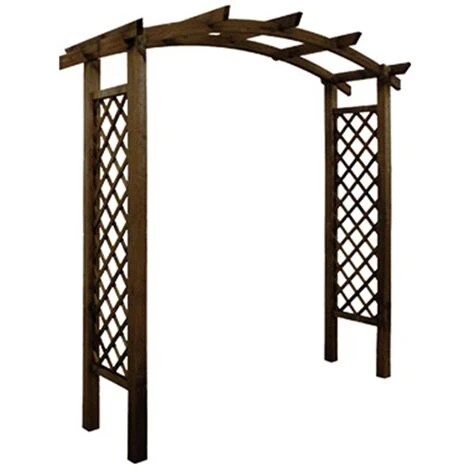 Pergola AKÉBIA - Arc - Teintée Marron - L. 220 X P. 80 X H. 228 Cm 3 Pergola AKÉBIA - Arc - Teintée Marron - L. 220 X P. 80 X H. 228 Cm