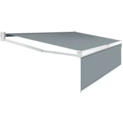 Store Banne Manuel 3,95x3 M Gris Anthracite Lambrequin H.1,40 M