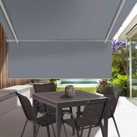 Store Banne Manuel 3,95x3 M Gris Anthracite Lambrequin H.1,40 M 5 Store Banne Manuel 3,95x3 M Gris Anthracite Lambrequin H.1,40 M – Image 3