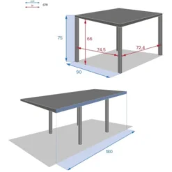 Table Piazza Extensible 8 Personnes Anthracite/graphite - Avec Rallonge 10 Table Piazza Extensible 8 Personnes Anthracite/graphite - Avec Rallonge -Promos Verde Rêverie Boutique 28719287 4