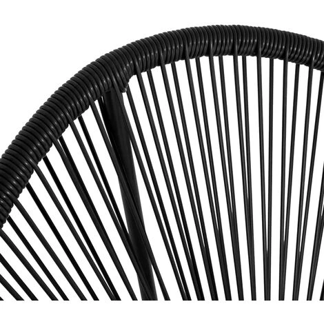 Salon De Jardin IZMIR Table Et 2 Fauteuils Oeuf Cordage Noir 6 Salon De Jardin IZMIR Table Et 2 Fauteuils Oeuf Cordage Noir – Image 4
