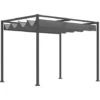 OUTSUNNY Pergola Rétractable 2,98L X 2,13l X 2,22H M Structure Métal époxy Anticorrosion Toile Polyester Haute Densité 180 G/m² Incluse Gris -Promos Verde Rêverie Boutique 28910102 1