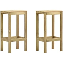 Tabourets De Bar De Jardin 2 Pcs Bois De Pin Imprégné VidaXL
