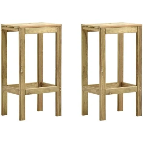 Tabourets De Bar De Jardin 2 Pcs Bois De Pin Imprégné VidaXL 3 Tabourets De Bar De Jardin 2 Pcs Bois De Pin Imprégné VidaXL