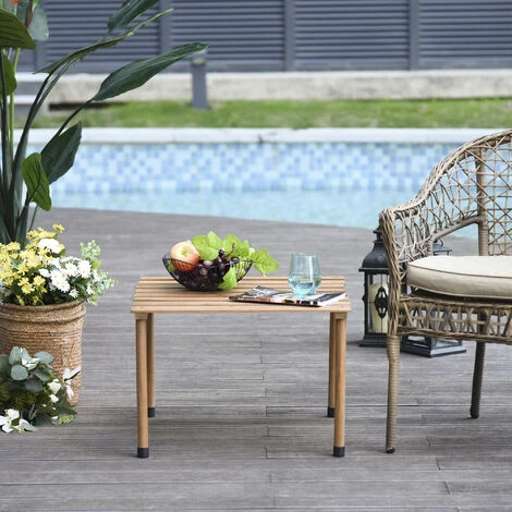 OUTSUNNY Table Basse Pliable De Jardin Camping Plateau à Lattes Dim. 58L X 58l X 40H Cm Sac Transport Inclus Bois Sapin Pré-huilé 4 OUTSUNNY Table Basse Pliable De Jardin Camping Plateau à Lattes Dim. 58L X 58l X 40H Cm Sac Transport Inclus Bois Sapin Pré-huilé – Image 2