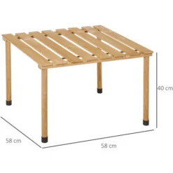 OUTSUNNY Table Basse Pliable De Jardin Camping Plateau à Lattes Dim. 58L X 58l X 40H Cm Sac Transport Inclus Bois Sapin Pré-huilé 9 OUTSUNNY Table Basse Pliable De Jardin Camping Plateau à Lattes Dim. 58L X 58l X 40H Cm Sac Transport Inclus Bois Sapin Pré-huilé -Promos Verde Rêverie Boutique 29097647 3