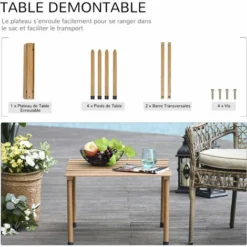OUTSUNNY Table Basse Pliable De Jardin Camping Plateau à Lattes Dim. 58L X 58l X 40H Cm Sac Transport Inclus Bois Sapin Pré-huilé 10 OUTSUNNY Table Basse Pliable De Jardin Camping Plateau à Lattes Dim. 58L X 58l X 40H Cm Sac Transport Inclus Bois Sapin Pré-huilé -Promos Verde Rêverie Boutique 29097647 4