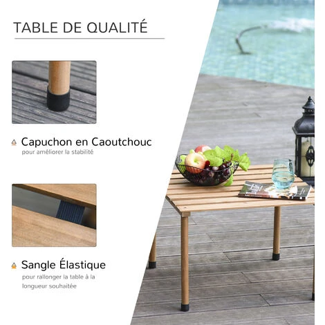 OUTSUNNY Table Basse Pliable De Jardin Camping Plateau à Lattes Dim. 58L X 58l X 40H Cm Sac Transport Inclus Bois Sapin Pré-huilé 7 OUTSUNNY Table Basse Pliable De Jardin Camping Plateau à Lattes Dim. 58L X 58l X 40H Cm Sac Transport Inclus Bois Sapin Pré-huilé – Image 5