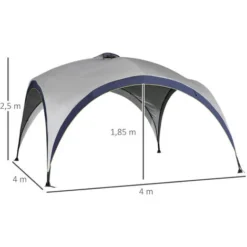 OUTSUNNY Tonnelle Barnum Contemporain En Dôme Dim. 4L X 4l X 2,5H M Métal époxy Polyester Haute Densité 190T Gris 9 OUTSUNNY Tonnelle Barnum Contemporain En Dôme Dim. 4L X 4l X 2,5H M Métal époxy Polyester Haute Densité 190T Gris -Promos Verde Rêverie Boutique 29167819 3