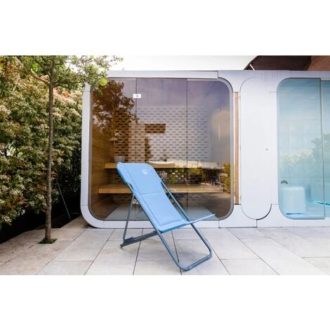 Chilienne De Jardin Pliable - 4 Positions - O'Sun - Bleu - Dimensions : 96 X 55 X 98 Cm 4 Chilienne De Jardin Pliable - 4 Positions - O'Sun - Bleu - Dimensions : 96 X 55 X 98 Cm – Image 2