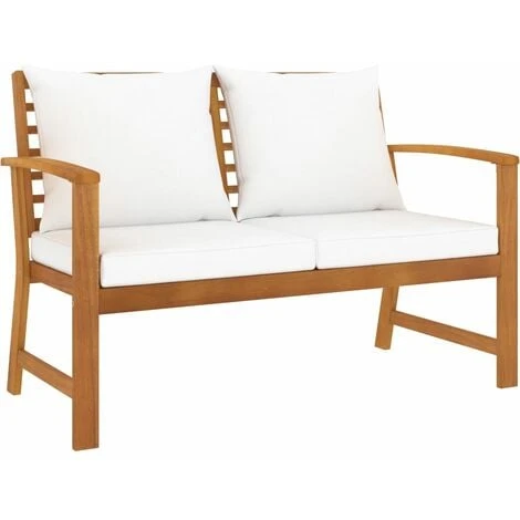 Banc De Jardin Avec Coussin Crème 120 Cm Bois Solide D'acacia VidaXL 2 Banc De Jardin Avec Coussin Crème 120 Cm Bois Solide D'acacia VidaXL