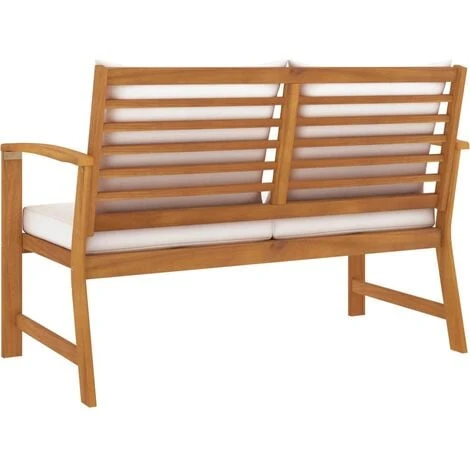 Banc De Jardin Avec Coussin Crème 120 Cm Bois Solide D'acacia VidaXL 5 Banc De Jardin Avec Coussin Crème 120 Cm Bois Solide D'acacia VidaXL – Image 4