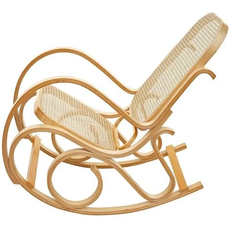 Fauteuil à Bascule M41, Fauteuil Pivotant Fauteuil TV, Rotin En Bois Massif ~ Aspect Chêne 5 Fauteuil à Bascule M41, Fauteuil Pivotant Fauteuil TV, Rotin En Bois Massif ~ Aspect Chêne – Image 3