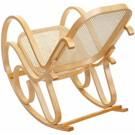 Fauteuil à Bascule M41, Fauteuil Pivotant Fauteuil TV, Rotin En Bois Massif ~ Aspect Chêne 6 Fauteuil à Bascule M41, Fauteuil Pivotant Fauteuil TV, Rotin En Bois Massif ~ Aspect Chêne – Image 4