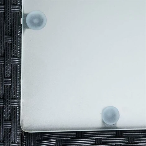 Ensemble De Bar De Jardin 6 Tabourets + Coussins + Table En Polyrotin Noir 6 Ensemble De Bar De Jardin 6 Tabourets + Coussins + Table En Polyrotin Noir – Image 4