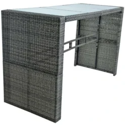Ensemble De Bar De Jardin 6 Tabourets 1 Table En Polyrotin Gris Anthracite 9 Ensemble De Bar De Jardin 6 Tabourets 1 Table En Polyrotin Gris Anthracite -Promos Verde Rêverie Boutique 29541783 3