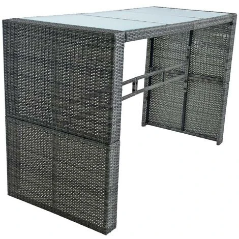 Ensemble De Bar De Jardin 6 Tabourets 1 Table En Polyrotin Gris Anthracite 5 Ensemble De Bar De Jardin 6 Tabourets 1 Table En Polyrotin Gris Anthracite – Image 3