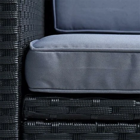 Fauteuil De Jardin Avec Coussins En Polyrotin Noir 4 Fauteuil De Jardin Avec Coussins En Polyrotin Noir – Image 2