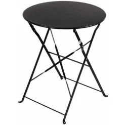 Ensemble Bistrot 2 Chaises + Table Pliante Pour Le Jardin, Le Balcon, La Varanda Et La Terrasse - Ensemble De Mobilier D'exterieur En Acier Inoxydable. Couleur Noire -Promos Verde Rêverie Boutique 29810051 3