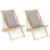 Lot De 2 Chaises Longues Pliantes Chilienne Bois Toile Taupe 2 Lot De 2 Chaises Longues Pliantes Chilienne Bois Toile Taupe -Promos Verde Rêverie Boutique 30015897 1