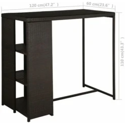 Meuble De Bar De Jardin 5 Pcs Et Coussins Résine Tressée Marron VidaXL 9 Meuble De Bar De Jardin 5 Pcs Et Coussins Résine Tressée Marron VidaXL -Promos Verde Rêverie Boutique 30068569 3