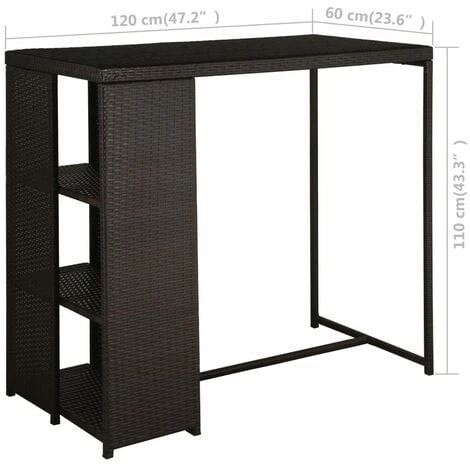 Meuble De Bar De Jardin 5 Pcs Et Coussins Résine Tressée Marron VidaXL 5 Meuble De Bar De Jardin 5 Pcs Et Coussins Résine Tressée Marron VidaXL – Image 3