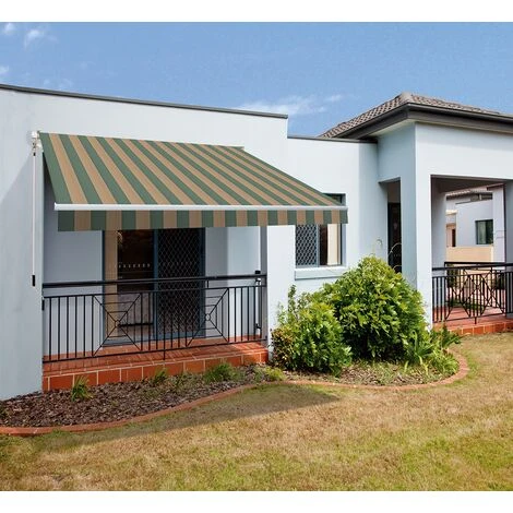 Store Banne Manuel 3x2m Smartsun Toile Polyester Verte Grillée 3 Store Banne Manuel 3x2m Smartsun Toile Polyester Verte Grillée