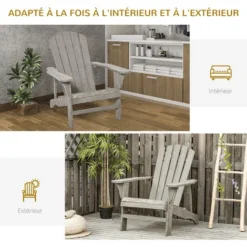 OUTSUNNY Fauteuil De Jardin Adirondack Dim. 78L X 89P X 88H Cm Bois Massif Sapin Gris Effet Vieilli 10 OUTSUNNY Fauteuil De Jardin Adirondack Dim. 78L X 89P X 88H Cm Bois Massif Sapin Gris Effet Vieilli -Promos Verde Rêverie Boutique 30108428 4