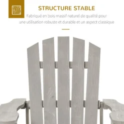 OUTSUNNY Fauteuil De Jardin Adirondack Dim. 78L X 89P X 88H Cm Bois Massif Sapin Gris Effet Vieilli 11 OUTSUNNY Fauteuil De Jardin Adirondack Dim. 78L X 89P X 88H Cm Bois Massif Sapin Gris Effet Vieilli -Promos Verde Rêverie Boutique 30108428 5