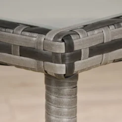 OUTSUNNY Table Basse De Jardin Plateau Verre Trempé 5 Mm Résine Tressée Imitation Rotin Gris 11 OUTSUNNY Table Basse De Jardin Plateau Verre Trempé 5 Mm Résine Tressée Imitation Rotin Gris -Promos Verde Rêverie Boutique 30108468 5