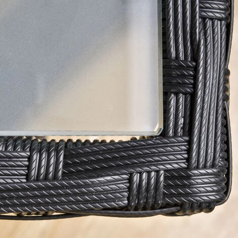 OUTSUNNY Table Basse De Jardin Plateau Verre Trempé 5 Mm Résine Tressée Imitation Rotin Noir 7 OUTSUNNY Table Basse De Jardin Plateau Verre Trempé 5 Mm Résine Tressée Imitation Rotin Noir – Image 5