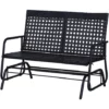 OUTSUNNY Banc à Bascule De Jardin 2 Places Style Cosy Chic Métal époxy Résine Tressée Imitation Rotin Noir 2 OUTSUNNY Banc à Bascule De Jardin 2 Places Style Cosy Chic Métal époxy Résine Tressée Imitation Rotin Noir -Promos Verde Rêverie Boutique 30164080 1