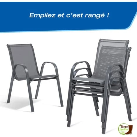 Chaises De Jardin Textilène - X 4 5 Chaises De Jardin Textilène - X 4 – Image 3