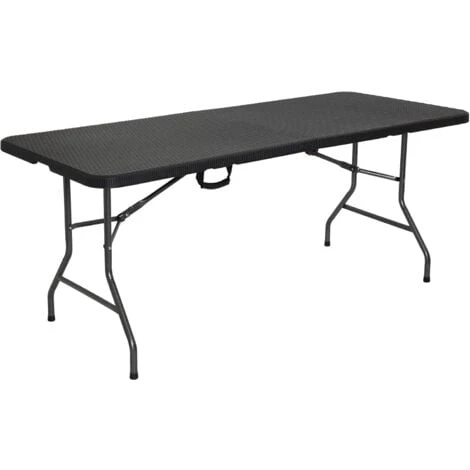 AREBOS Table Pliante Table De Buffet Look Rotin Table De Jardin Table De Camping 6 AREBOS Table Pliante Table De Buffet Look Rotin Table De Jardin Table De Camping – Image 4