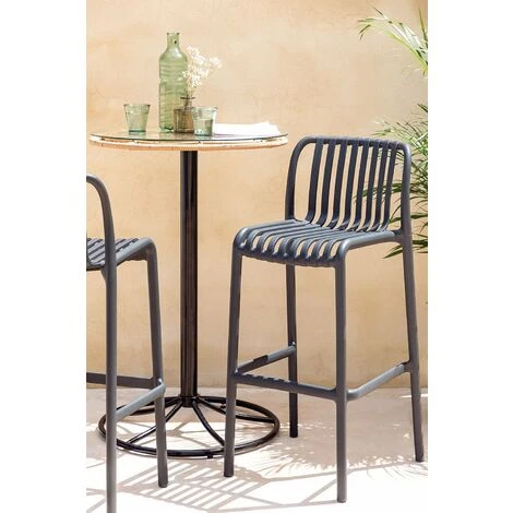 Tabouret Haut De Jardin Wendell SKLUM Gris Graphite ↑77 Cm 4 Tabouret Haut De Jardin Wendell SKLUM Gris Graphite ↑77 Cm – Image 2