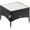 Table D’appoint En Polyrotin Table Basse Avec Plaque En Verre Petite Table De Jardin En Résine Tressée M1 - 58x58x42cm (de) 2 Table D’appoint En Polyrotin Table Basse Avec Plaque En Verre Petite Table De Jardin En Résine Tressée M1 - 58x58x42cm (de) -Promos Verde Rêverie Boutique 30338467 1