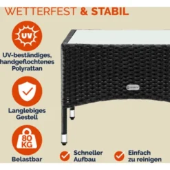 Table D’appoint En Polyrotin Table Basse Avec Plaque En Verre Petite Table De Jardin En Résine Tressée M1 - 58x58x42cm (de) 9 Table D’appoint En Polyrotin Table Basse Avec Plaque En Verre Petite Table De Jardin En Résine Tressée M1 - 58x58x42cm (de) -Promos Verde Rêverie Boutique 30338467 3